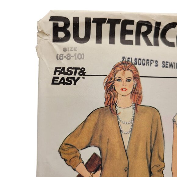 Butterick Misses Jacket Skirt Top 1980s Uncut Sewing Pattern Loose Fit Easy - Picture 2 of 3